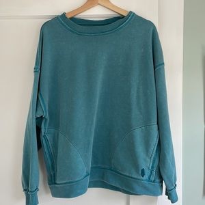 Free People Mvmnt Solid Metti Crewneck Sweatshirt, Size S, Blue